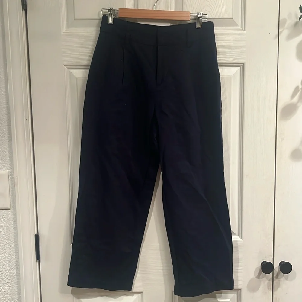 Zara Basic brand size S navy blue linen pants